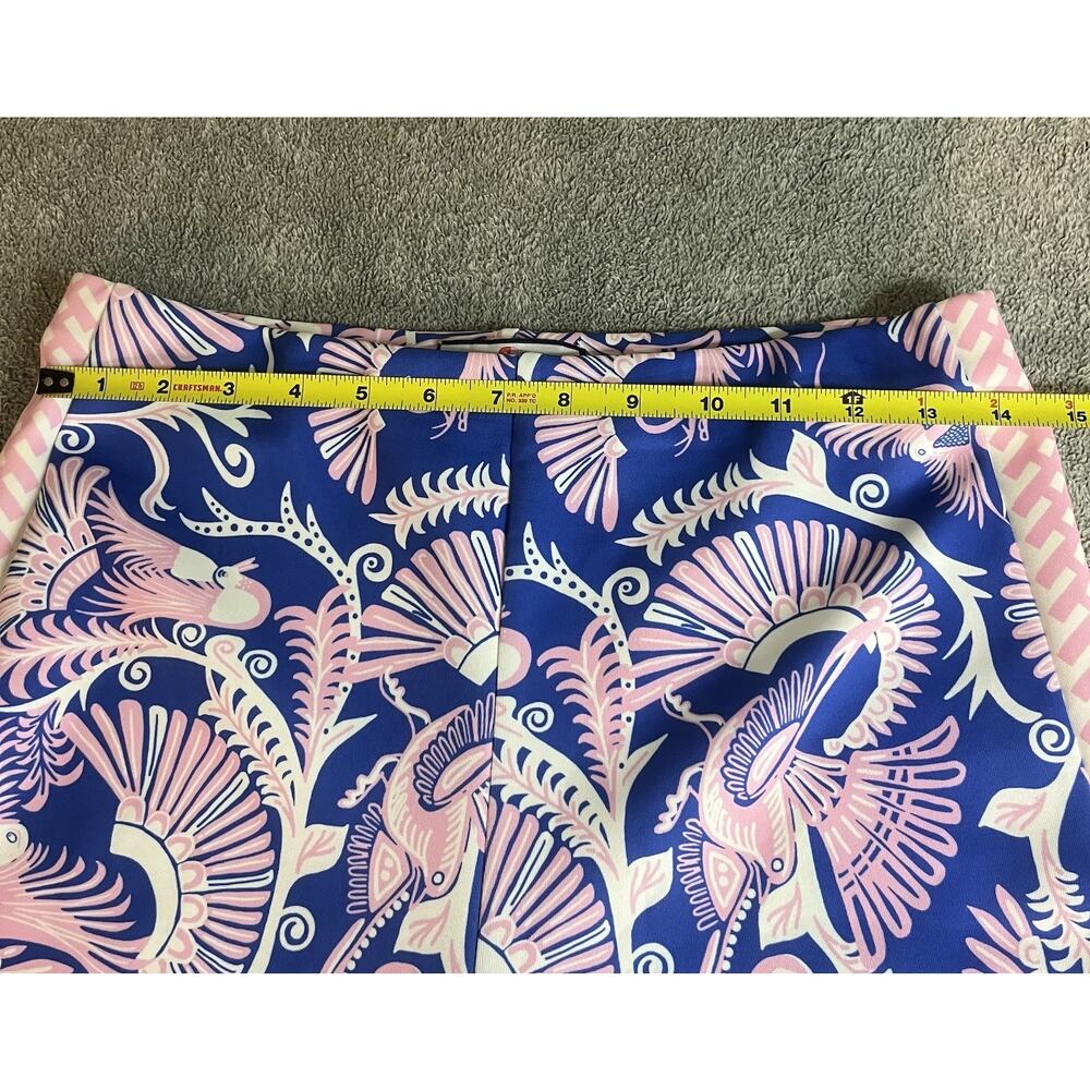 CK Bradley Women's Size Medium Palazzo Pants Blue Pink Bird Graphic Wide Leg M - Picture 7 of 9